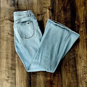 Almost Famous Ripped Flare/Bootcut Light Wash Jeans - Size 7